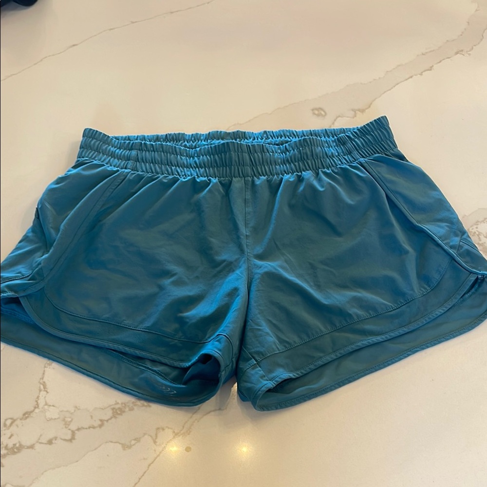 Athleta Blue Athletic Shorts Moisture-Wicking Elastic Waist